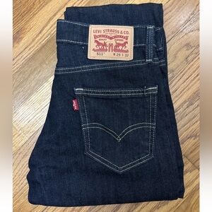 Levi's 511 Premium Slim Zip Fly Straight Leg Jeans 29X32 Men's Blue Stretch